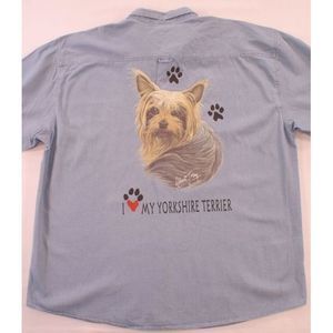 Denim Shirt, I Love My Yorkshire Terrier, Size 4XL
